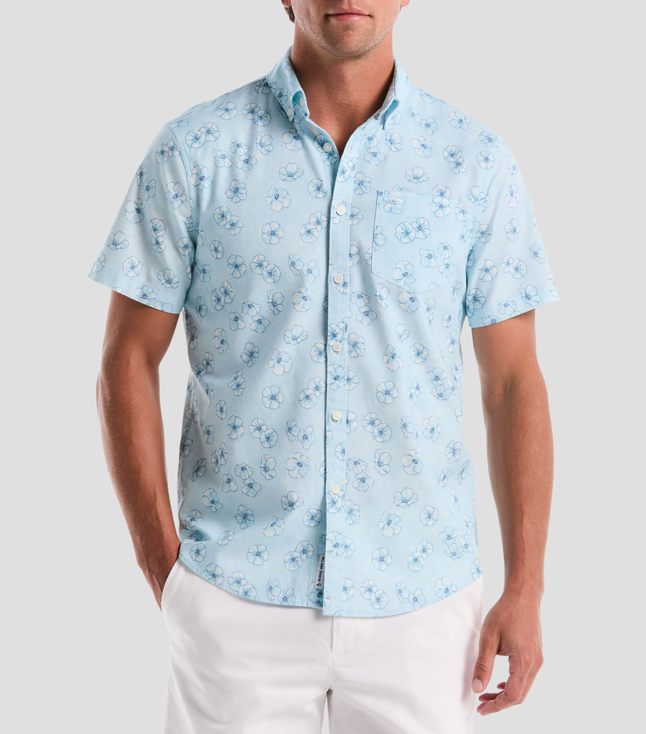 Camisa con estampado manga corta Hombre